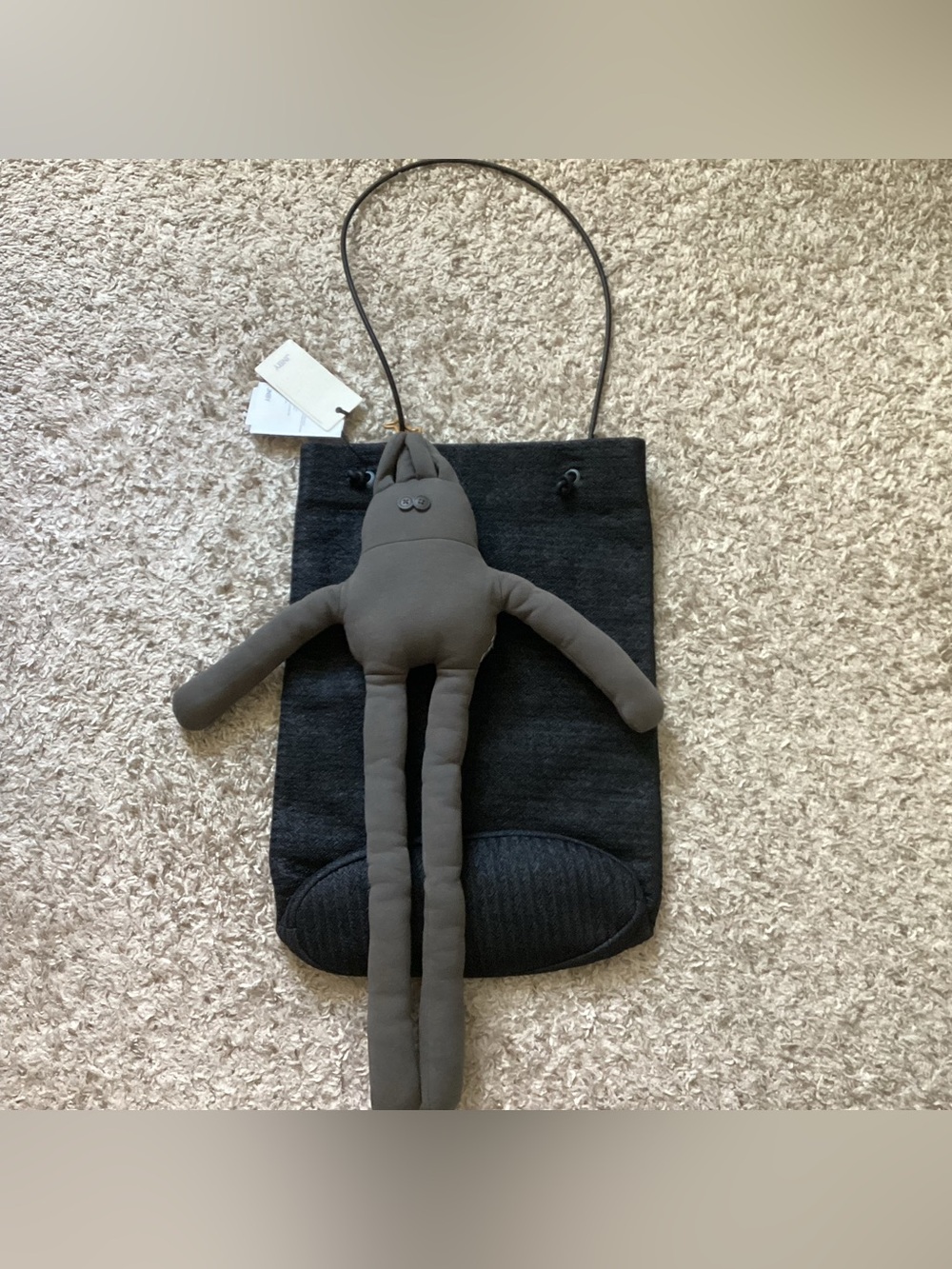 NWOT JNBY Gray Plush Doll Bag Charm / Keychain – Approx. 22” Long